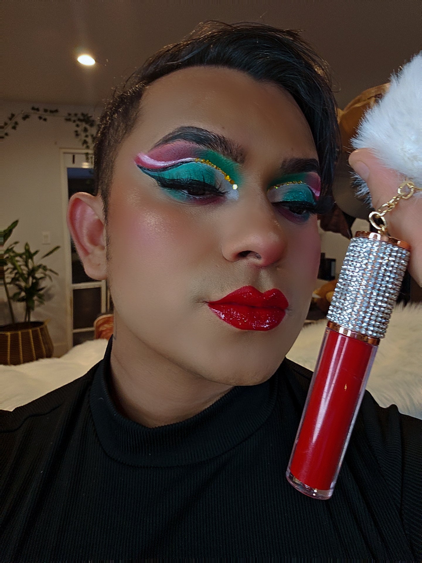 Labial mate rojo ,(El patron)